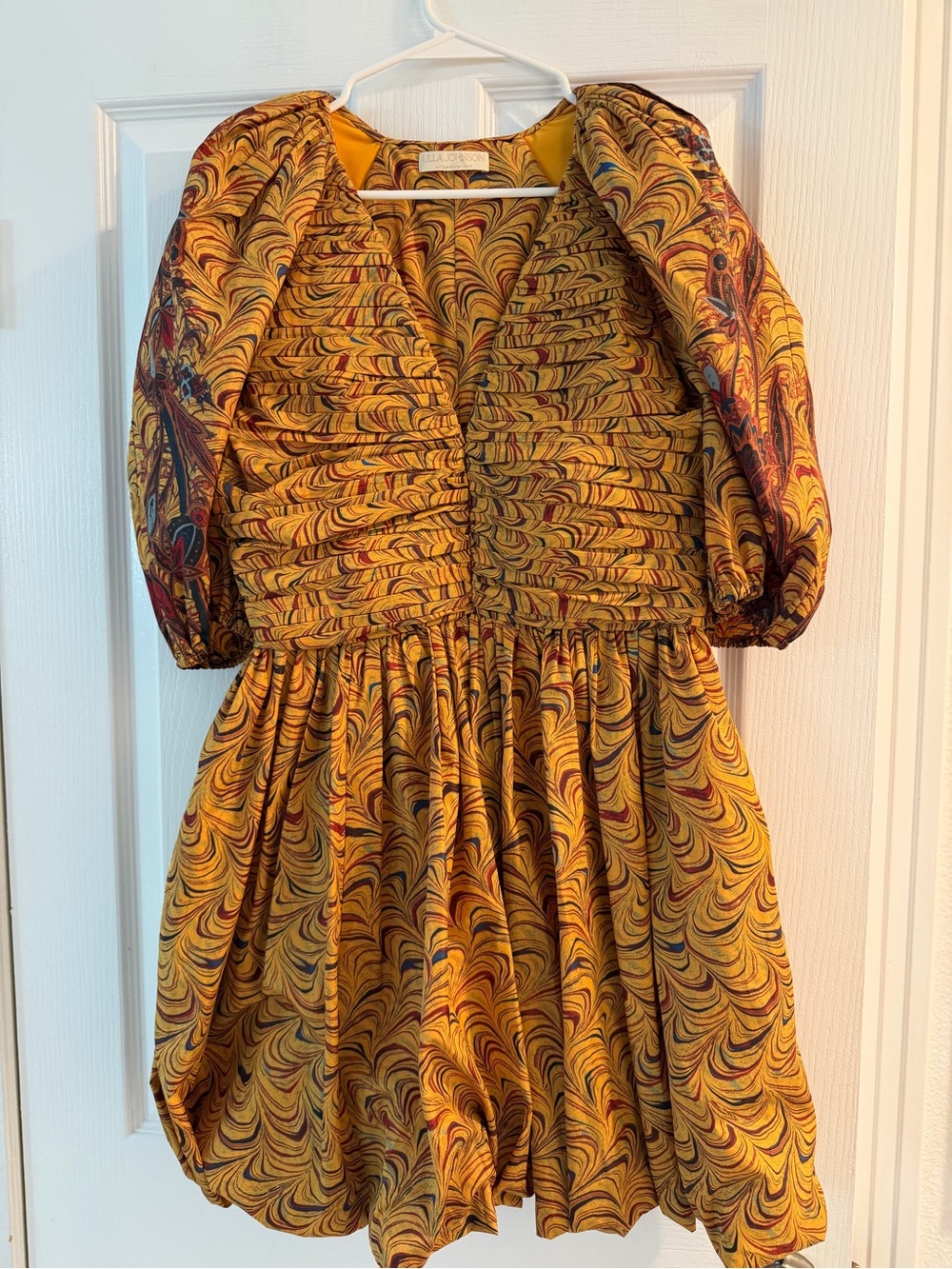 ULLA Johnson - Marigold Swirl Ruched Mini Dress